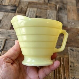 Hazel Atlas Vintage Moderntone Platonite Yellow Creamer Pitcher